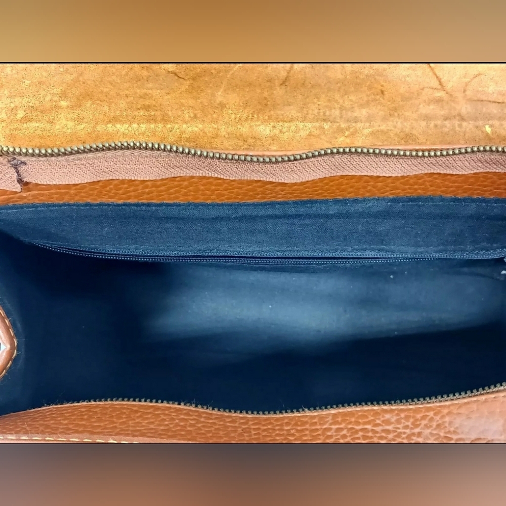 Dooney & Bourke Y2K Brown Leather Briefcase Laptop Messenger Bag Purse Crossbody - Picture 3 of 6